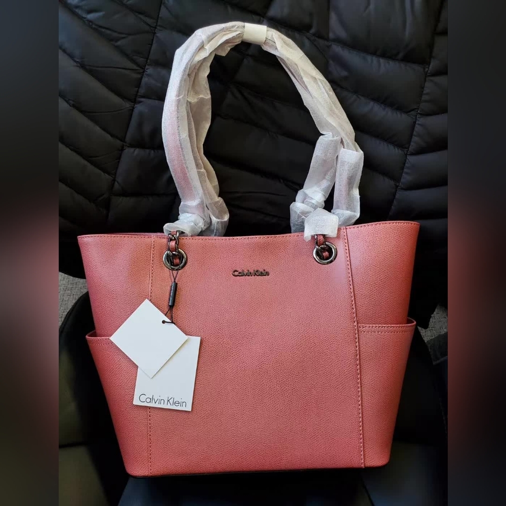 NEW Calvin Klein Tote bag leather shoulder bag CK